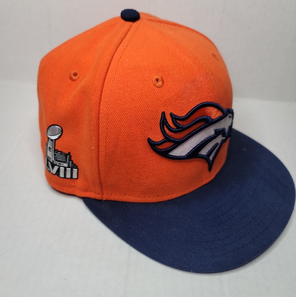 New Era 59FIFTY DENVER BRONCOS Super Bowl XLVIII NFL Cap Fitted Hat 2014 7-1/8